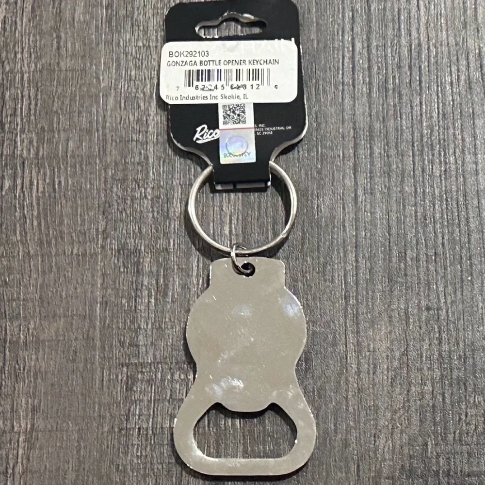 💞 New Gonzaga University GU Bulldogs Silver Keychain with Logo & Bottle Opener